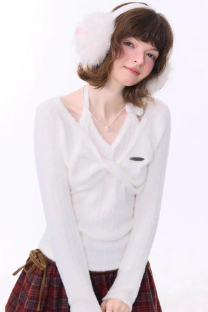Retro Knit Halter Sweater