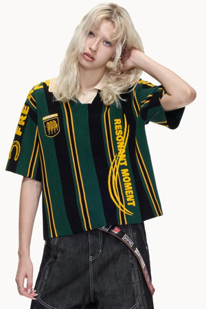 Retro Knitted Polo Top