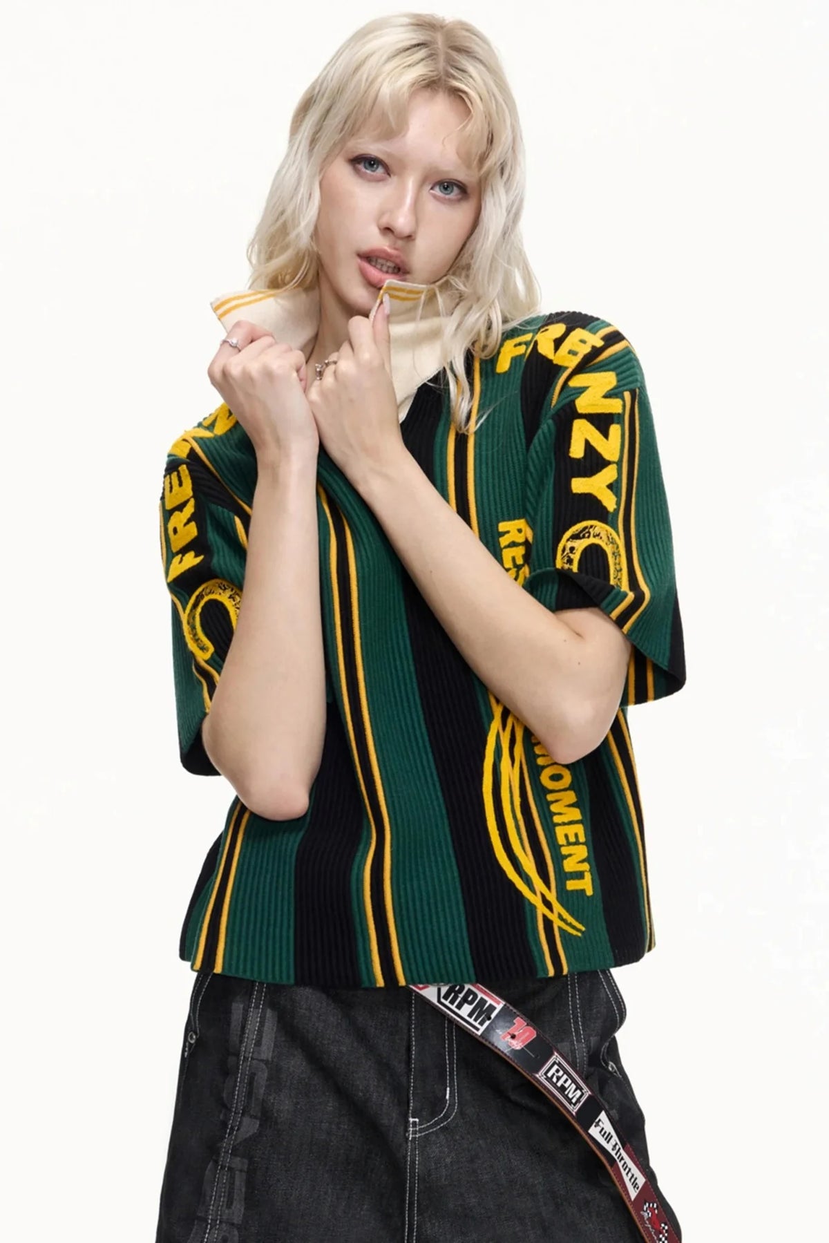 Retro Knitted Polo Top