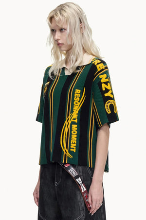 Retro Knitted Polo Top