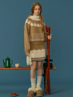 Retro knitted suit
