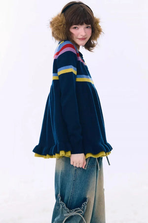 Retro Lace Collar Sweater