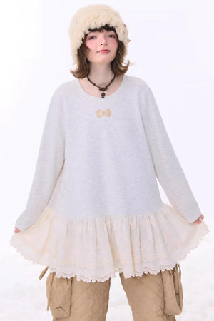 Retro Lace Knit Top