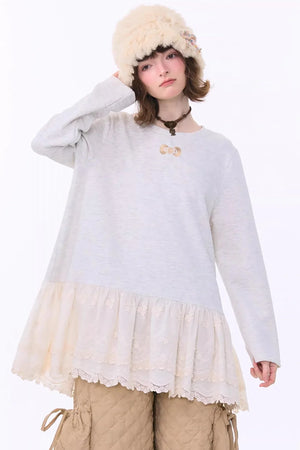 Retro Lace Knit Top