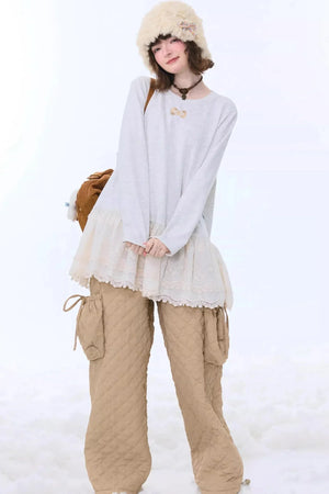 Retro Lace Knit Top