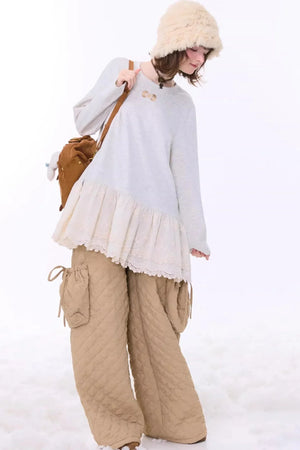 Retro Lace Knit Top