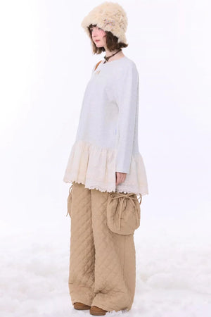 Retro Lace Knit Top