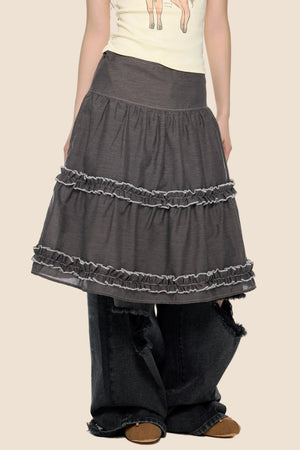 Retro Lace Pleated Skirt
