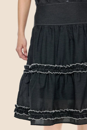 Retro Lace Pleated Skirt