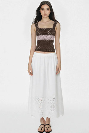 Retro Lace Polka Dot Vest