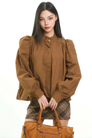 Retro Lantern Sleeve Blouse