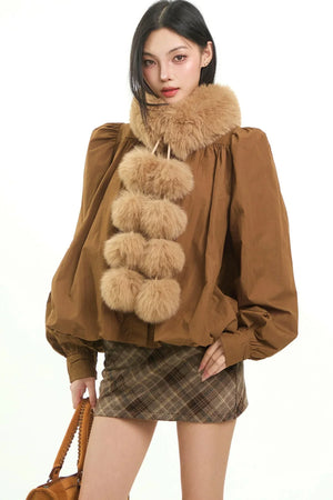 Retro Lantern Sleeve Blouse