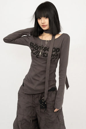 Retro Letter Print Top