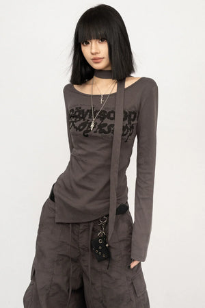 Retro Letter Print Top