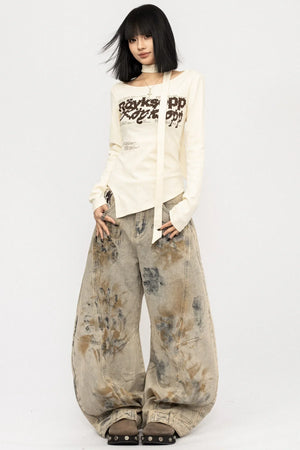 Retro Letter Print Top