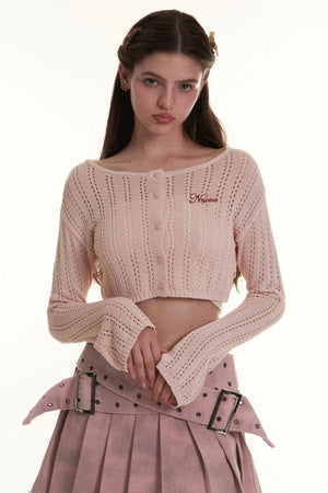 Retro Long Sleeve Short Cardigan Sweater