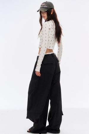 Retro Loose Low-Rise Cargo Pants