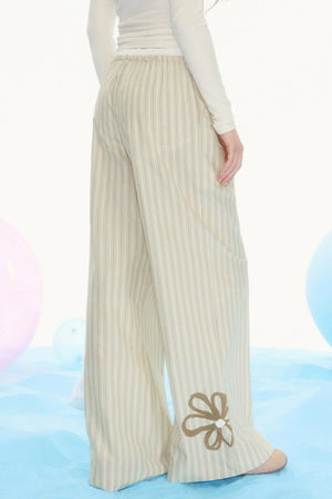Retro Loose Stripe Mop Pants