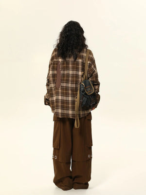 Retro Maillard plaid shirt