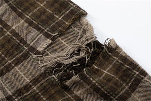 Retro Maillard plaid shirt