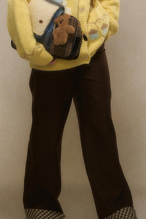 Retro Patchwork Plaid Track Pants