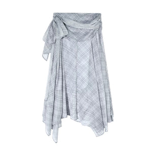 Retro Plaid Chiffon Two-Piece Set-Up