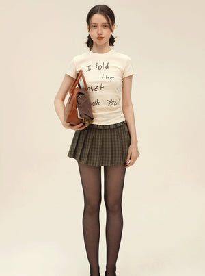 Retro Plaid High Waist Mini Set-Up