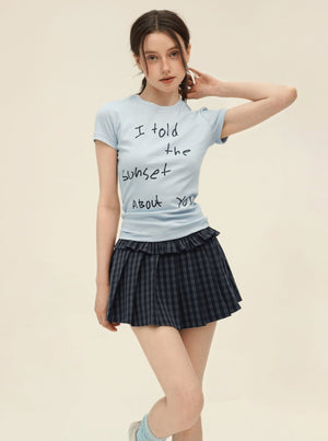 Retro Plaid High Waist Mini Set-Up