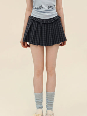 Retro Plaid High Waist Mini Set-Up