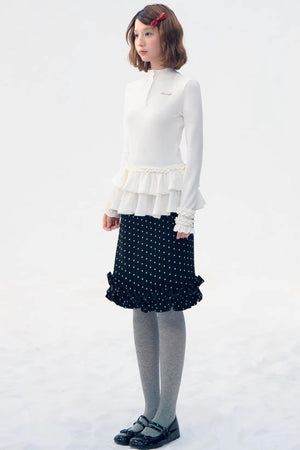 Retro Plaid Lace Skirt