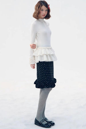 Retro Plaid Lace Skirt