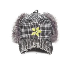Retro Plaid Plush Ski Cap