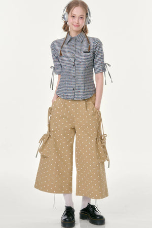 Retro Plaid Summer Blouse