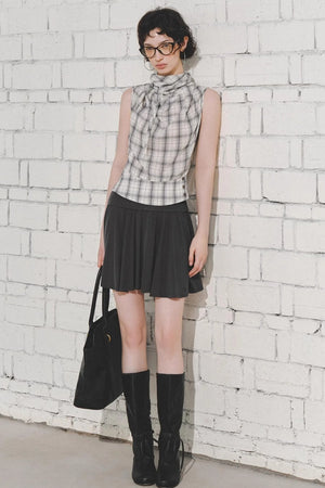 Retro Plaid Triangle Vest