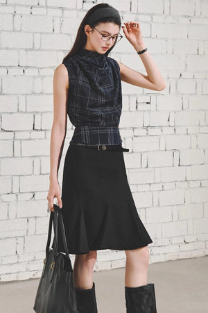 Retro Plaid Triangle Vest