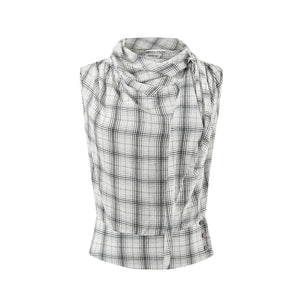 Retro Plaid Triangle Vest