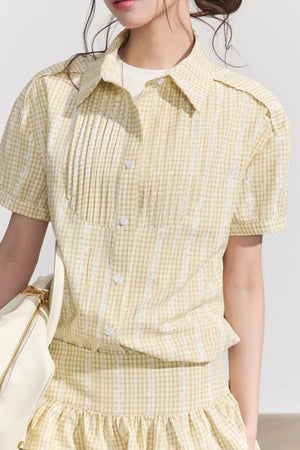 Retro Plaid Two-Piece Suit Set-Up