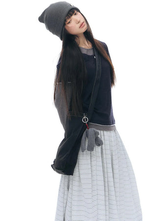 Retro Plaid Umbrella Skirt