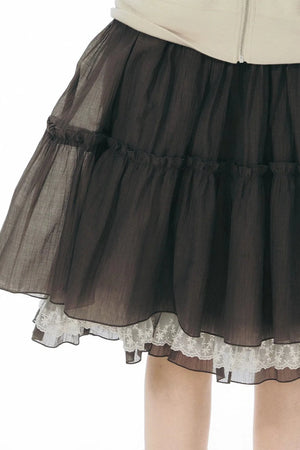 Retro Pleated A-Line Skirt
