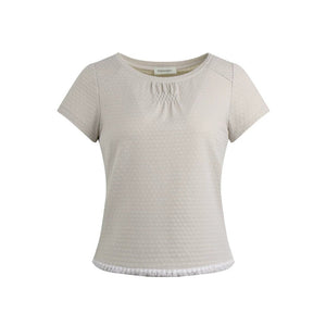 Retro Pleated Neck T-Shirt