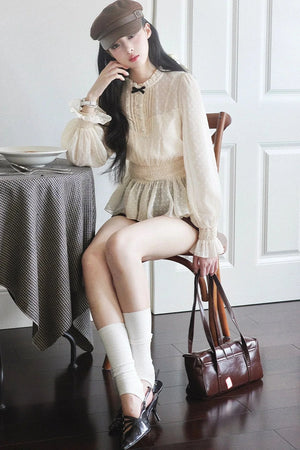 Retro Polka Dot Blouse Set-Up