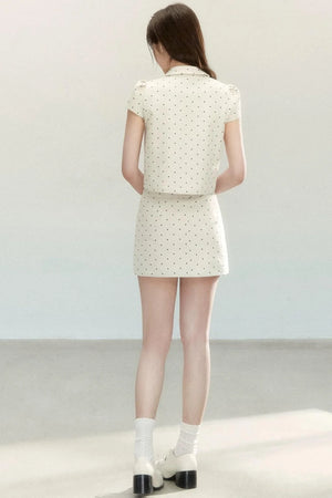 Retro Polka Dot Blouse Suit Set-Up