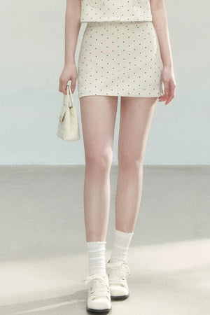 Retro Polka Dot Blouse Suit Set-Up