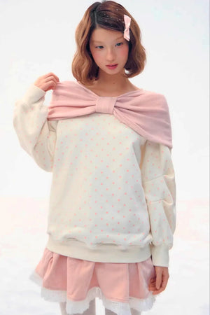 Retro Polka Dot Knit Top