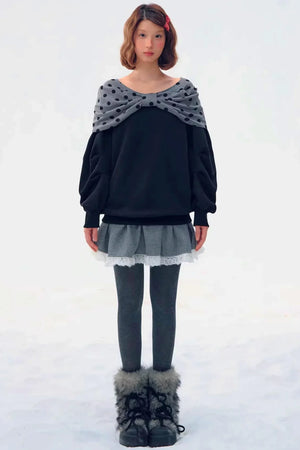 Retro Polka Dot Knit Top