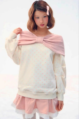 Retro Polka Dot Knit Top