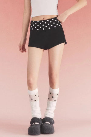 Retro Polka Dot Pleated Shorts