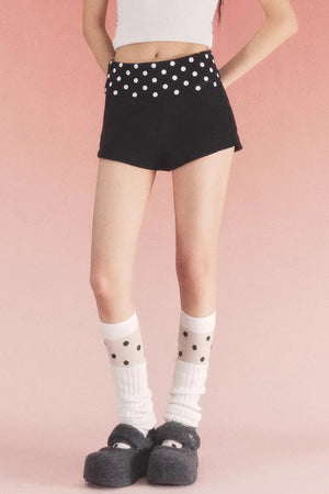 Retro Polka Dot Pleated Shorts