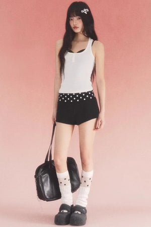 Retro Polka Dot Pleated Shorts