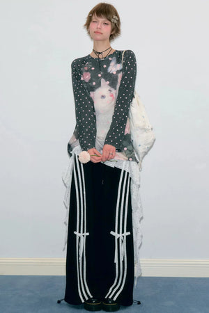 Retro Polka Dot Raglan Top